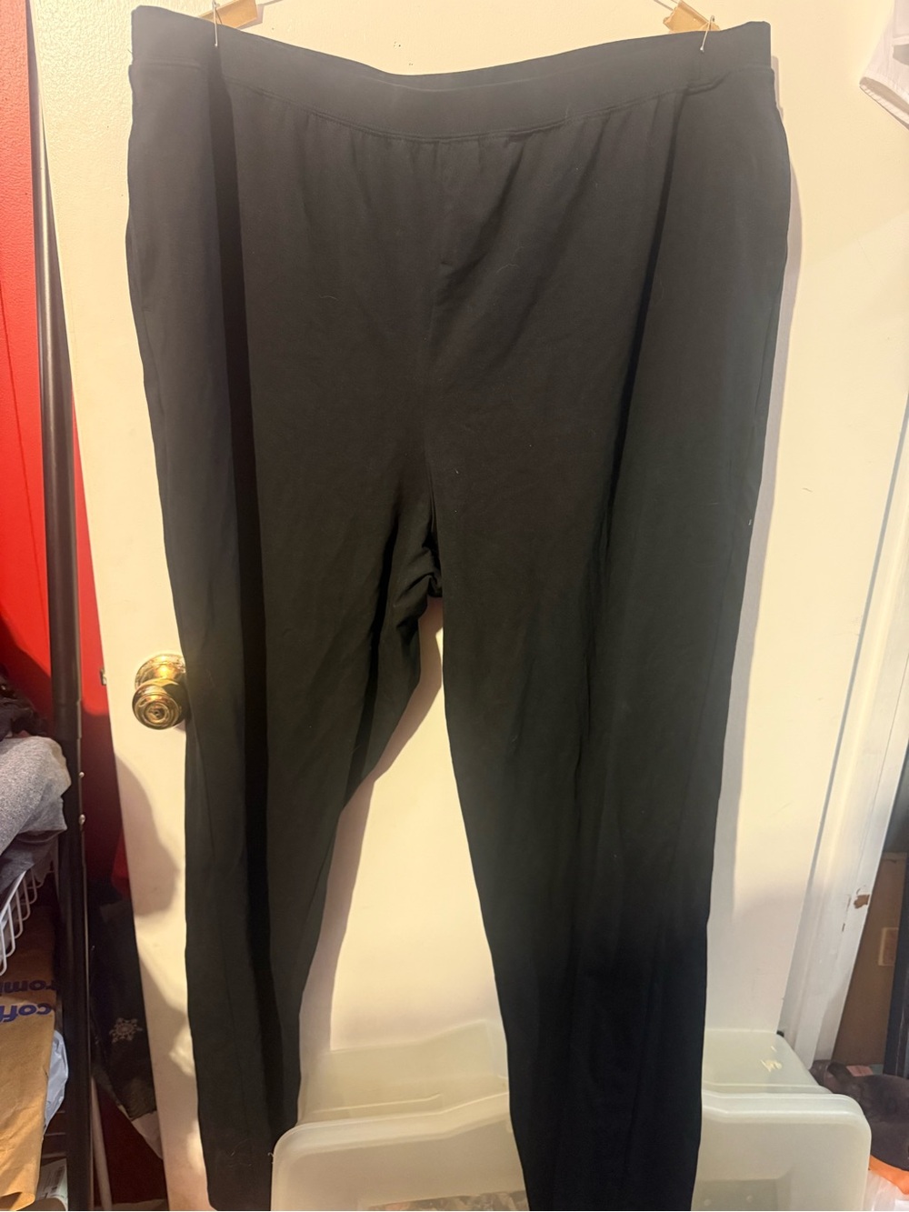 Catherines Black Straight-Leg Pull-On Pants